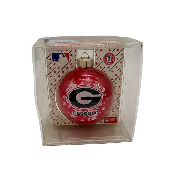 Vintage Football Glass Christmas Ornament – Georgia Tematem (UPC 04076600001) - Picture 1 of 5
